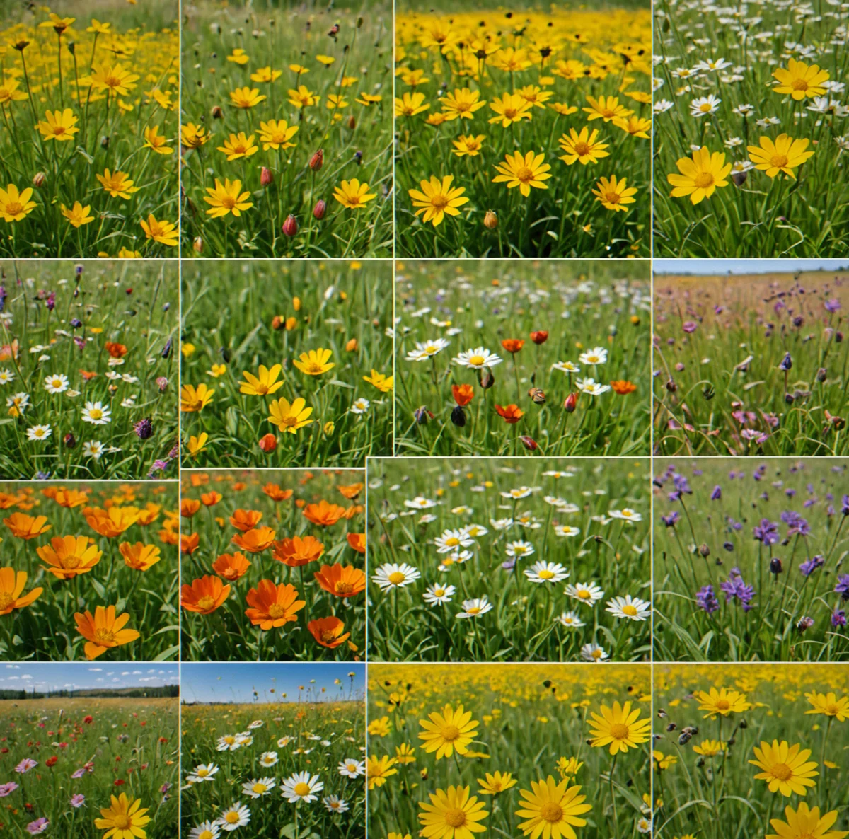 Calendar grid showing spring to autumn marked with growth timers and harvest completion dates
